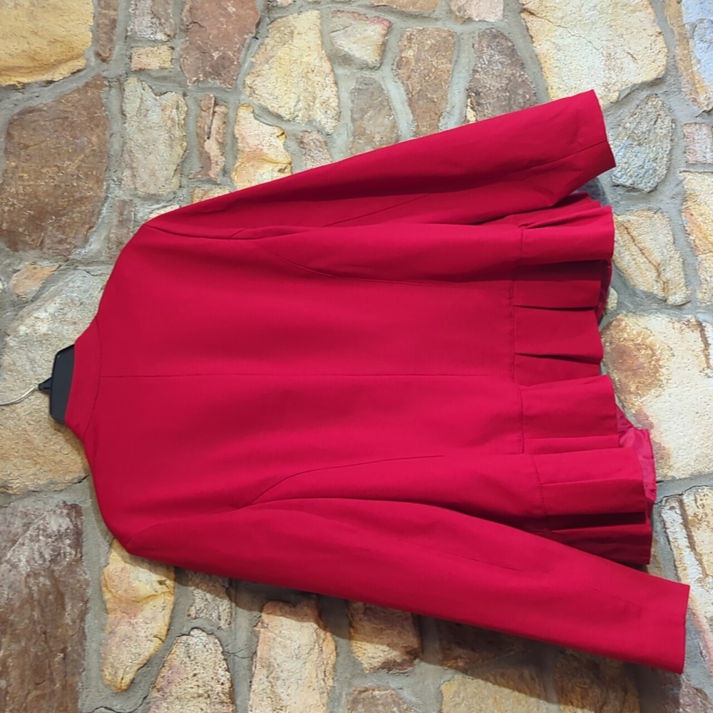 INC Opulent Glamorous Red Ruffled Jacket - Picture 8 of 11